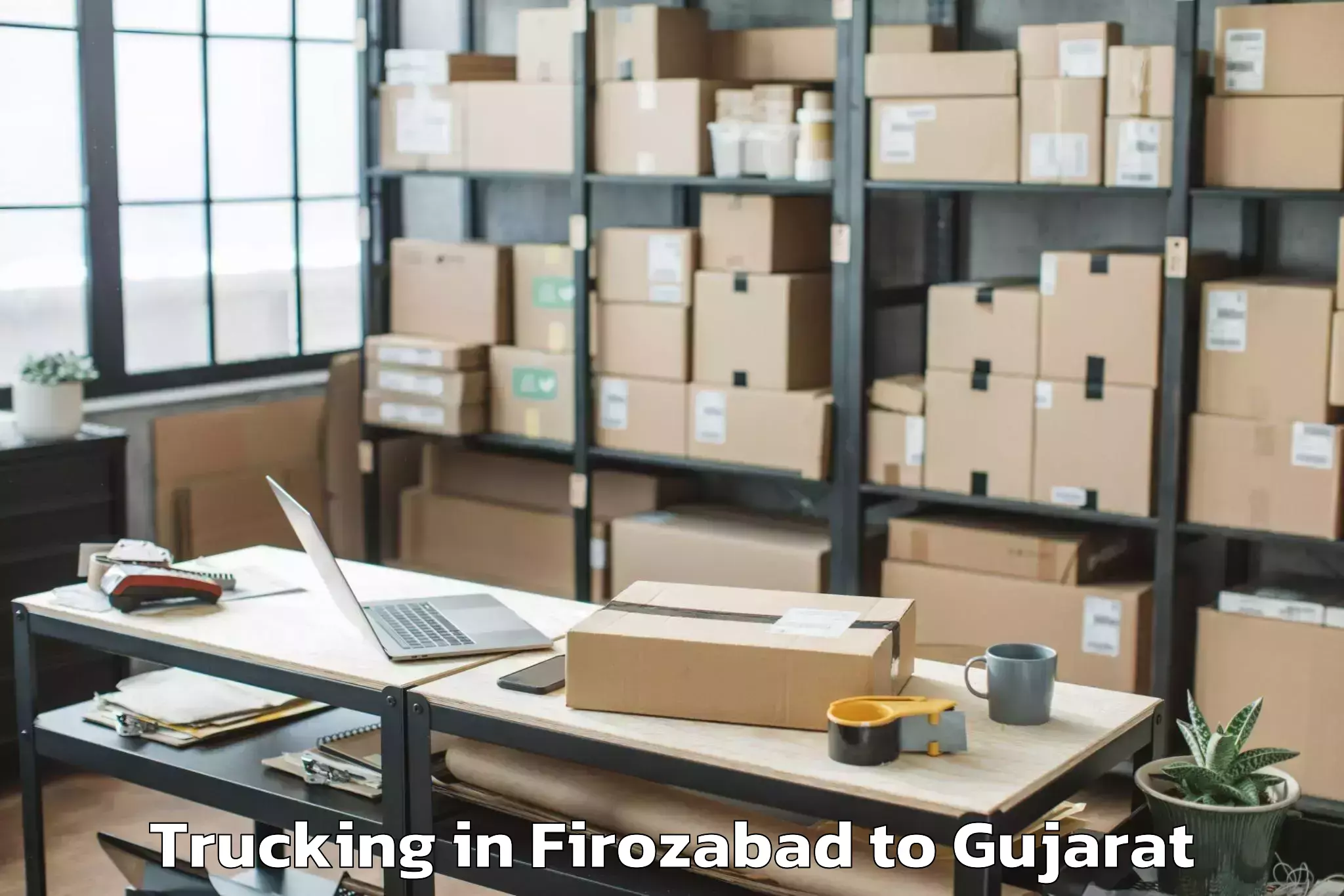 Leading Firozabad to Marwadi University Rajkot Trucking Provider